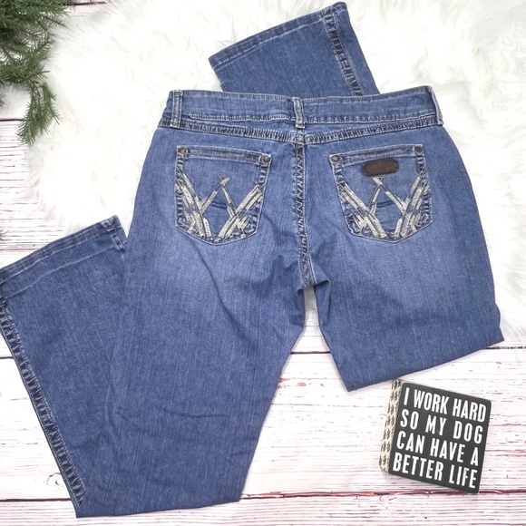 🚫SOLD! 👖|•ROCK 47 BY WRANGLER•| Boot Cut Western Jeans Size 11/12 Regular👖 - Picture 2 of 8